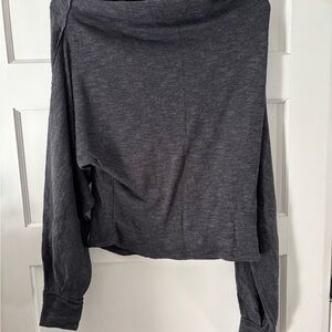 We The Free Gray Cropped Relaxed Hoodie